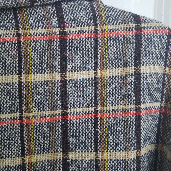 VINTAGE HICKOK Wool Plaid Blazer Jacket Shacket - Picture 6 of 8